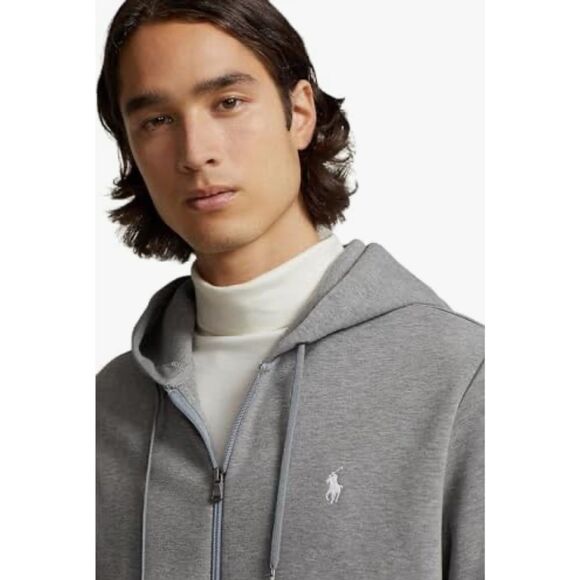 Polo Ralph Lauren NWT Double-Knit Full-Zip Hoodie Steel Gray Heather XXL - Picture 3 of 4